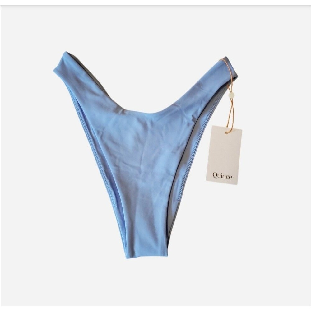 Quince Italian High Leg Bikini Bottom Size S Sky Blue Beach Resort Minimal vacay